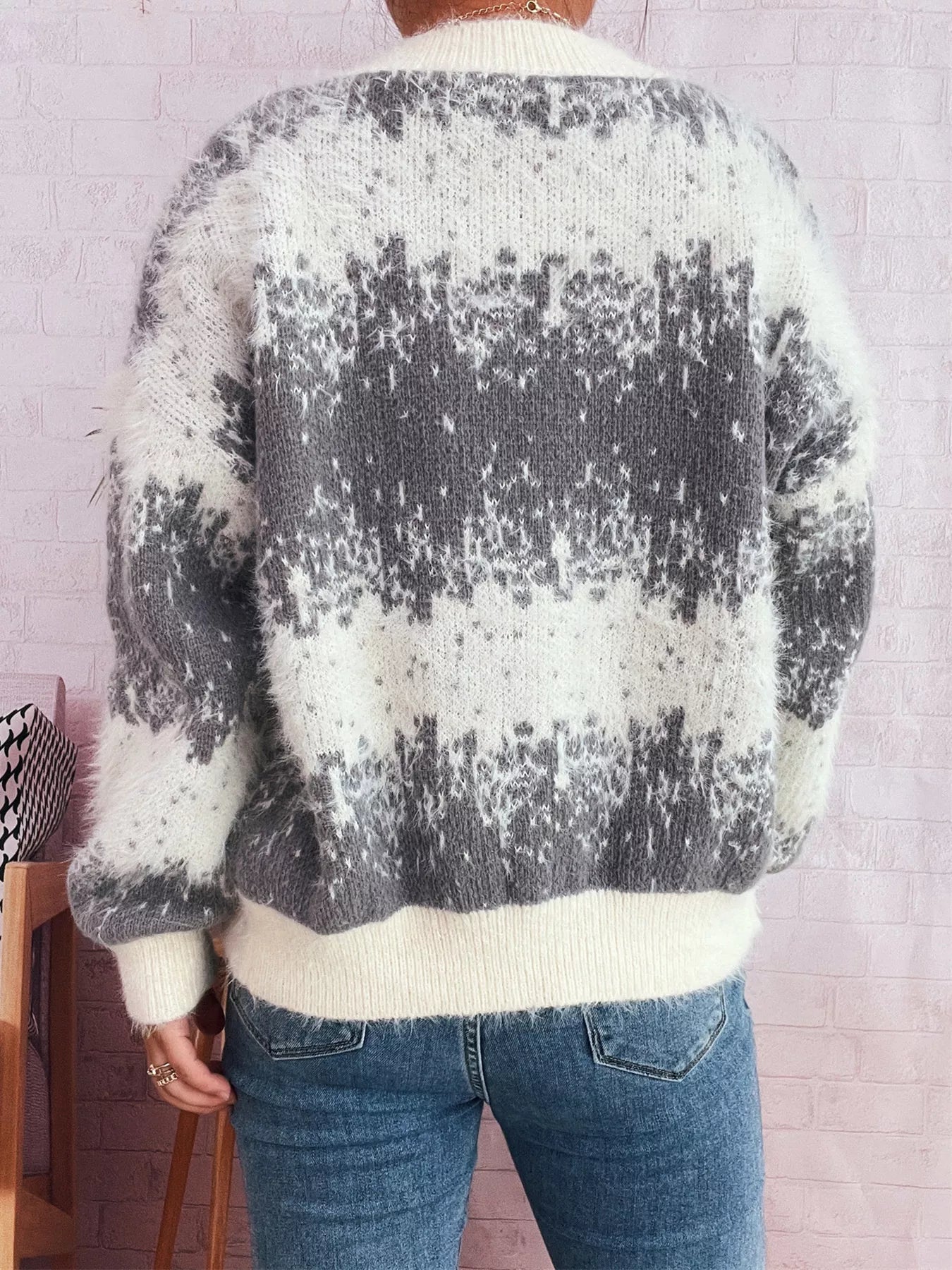 Sarah Express Women's Ribbed Hem Button Up Cardigan