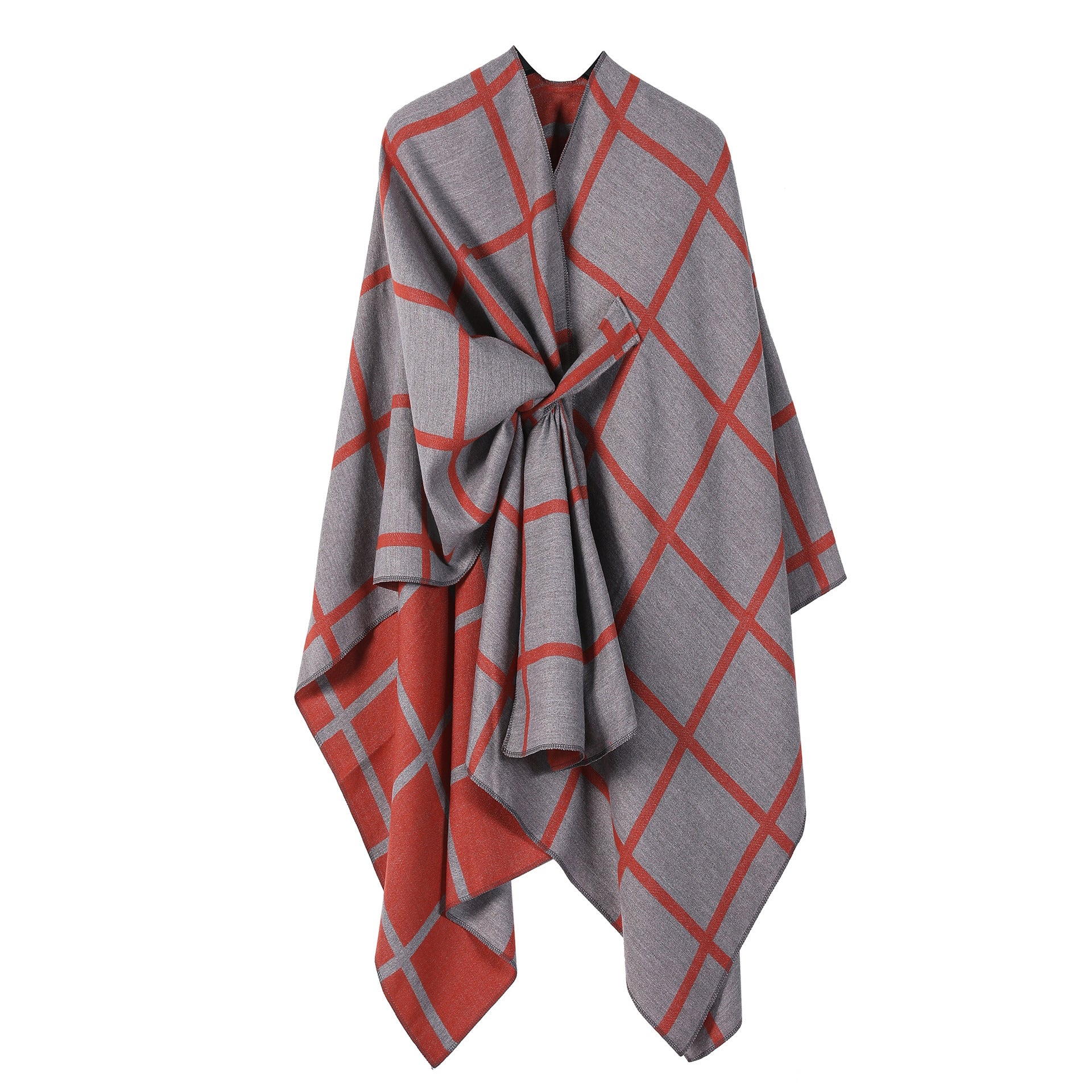 Women's Gingham Check Warm Scarf - Oversized Plaid Shawl Fall Winter Accessory