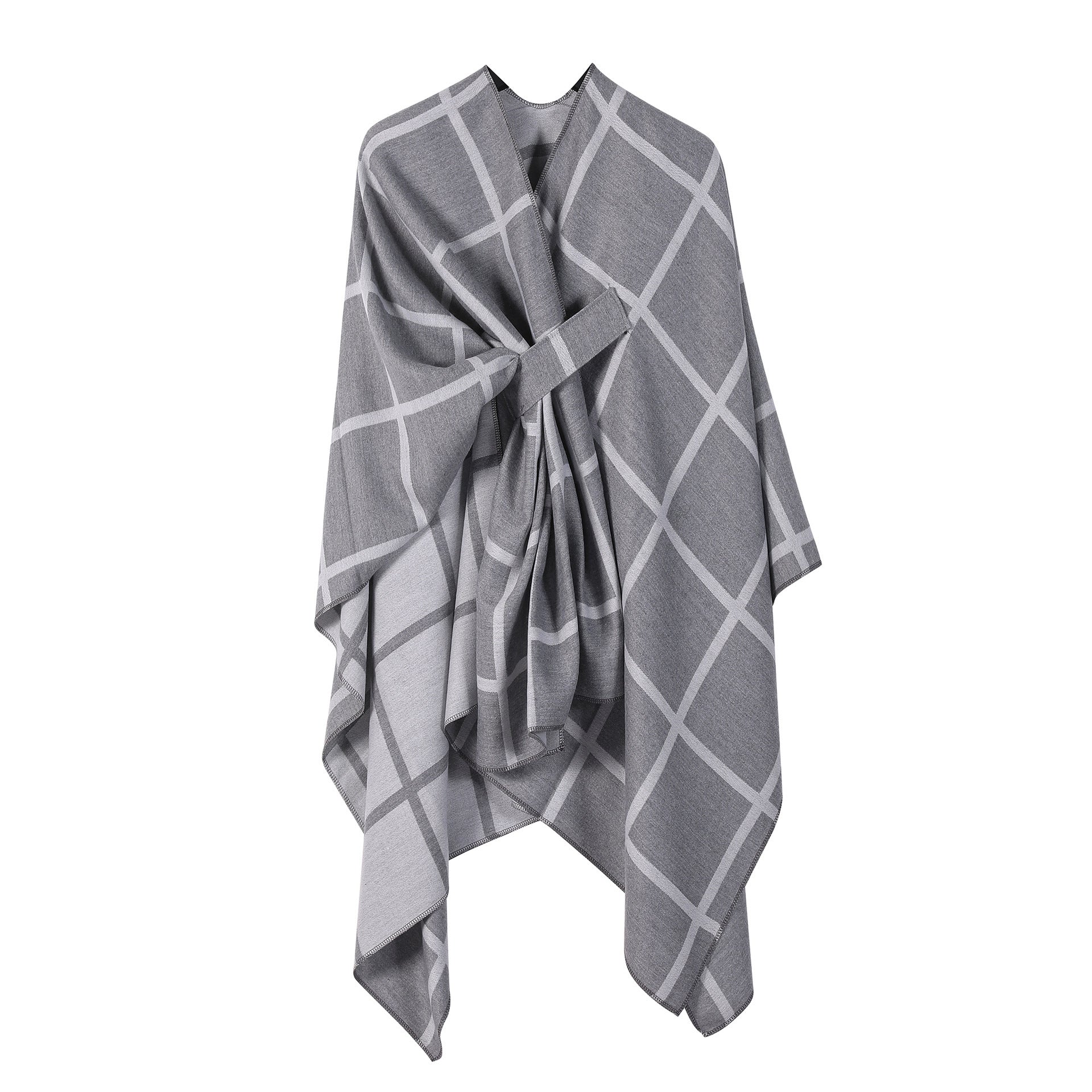 Women's Gingham Check Warm Scarf - Oversized Plaid Shawl Fall Winter Accessory