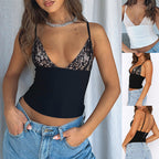 Women's V-Neck Lace Camisole with Back Zipper