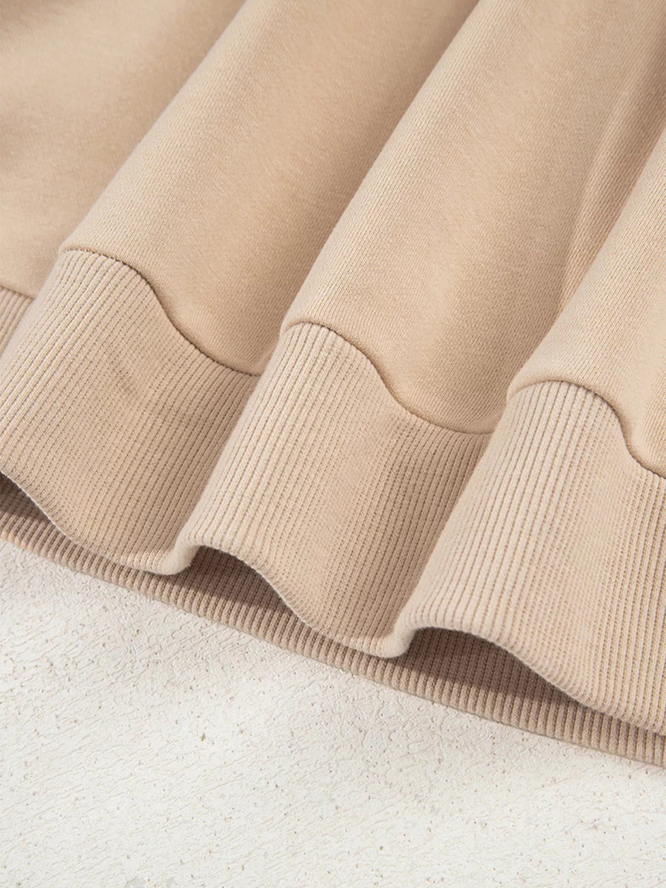 Sarah Express Women's Lace Detail Notched Long Sleeve Sweatshirt - Oversized Casual Pullover