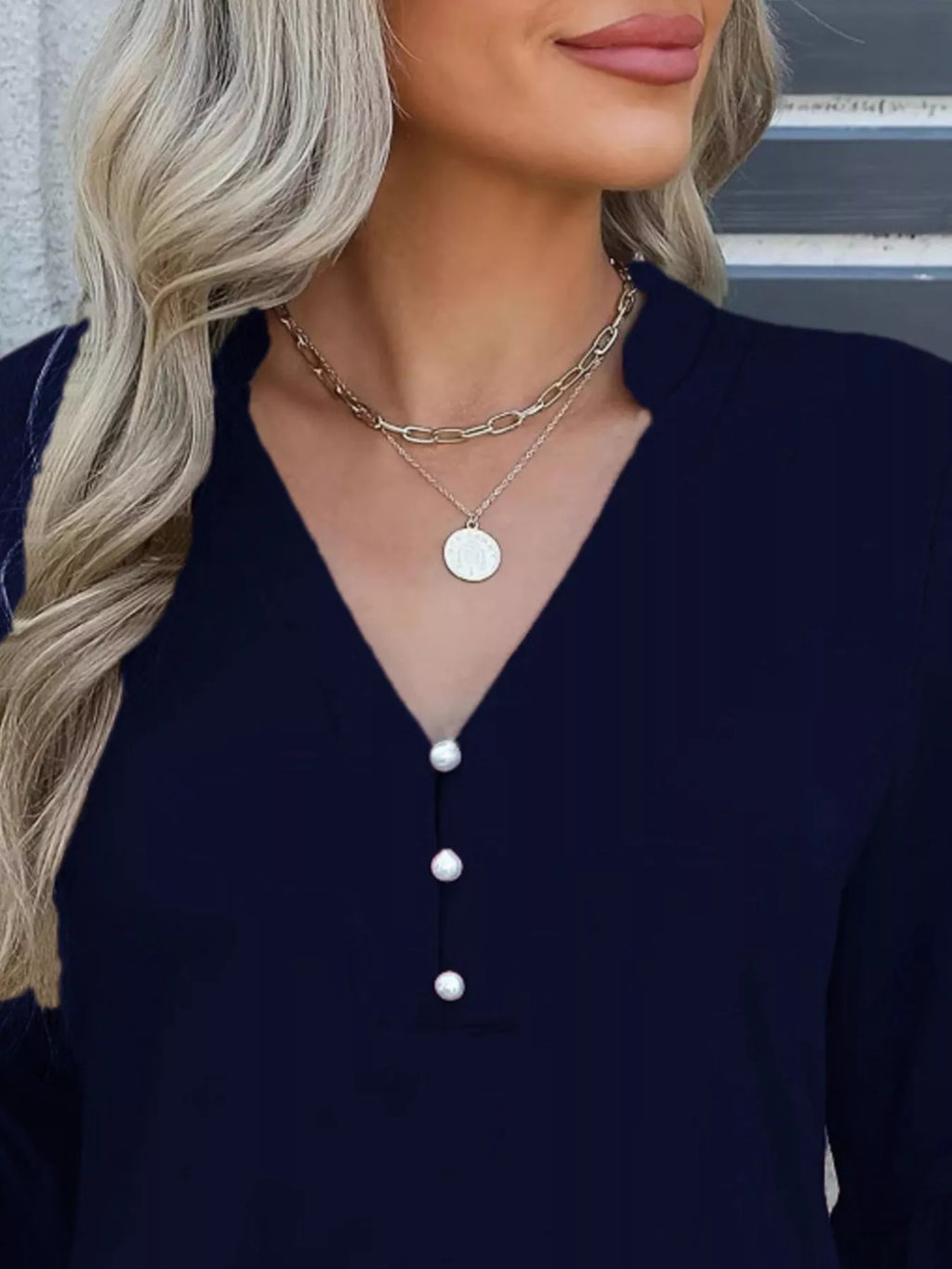 Sarah Express Women's Notched Flounce Sleeve Blouse - Plus Size Button Front Top