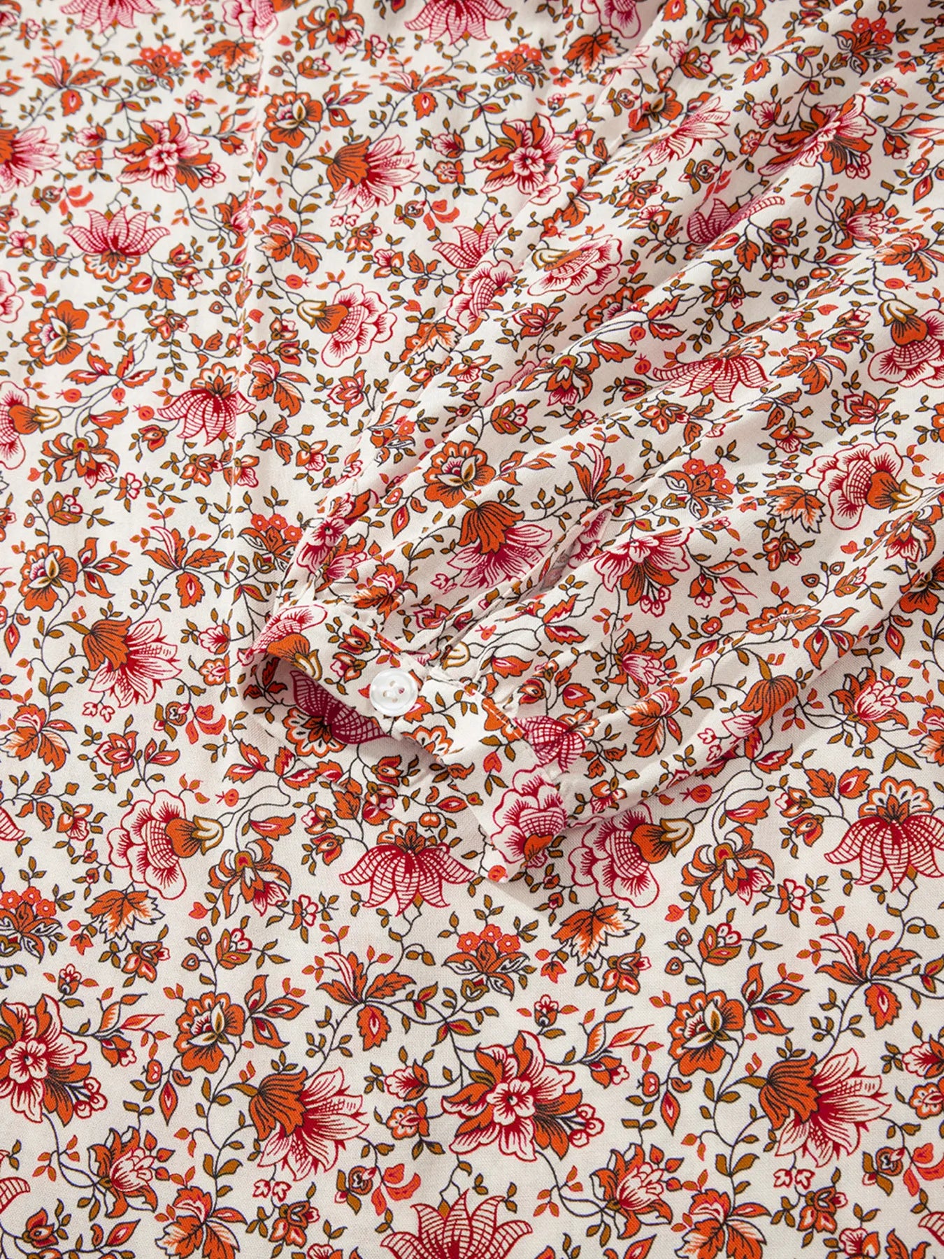 Sarah Express Women's Floral Long Sleeve Button Down Blouse