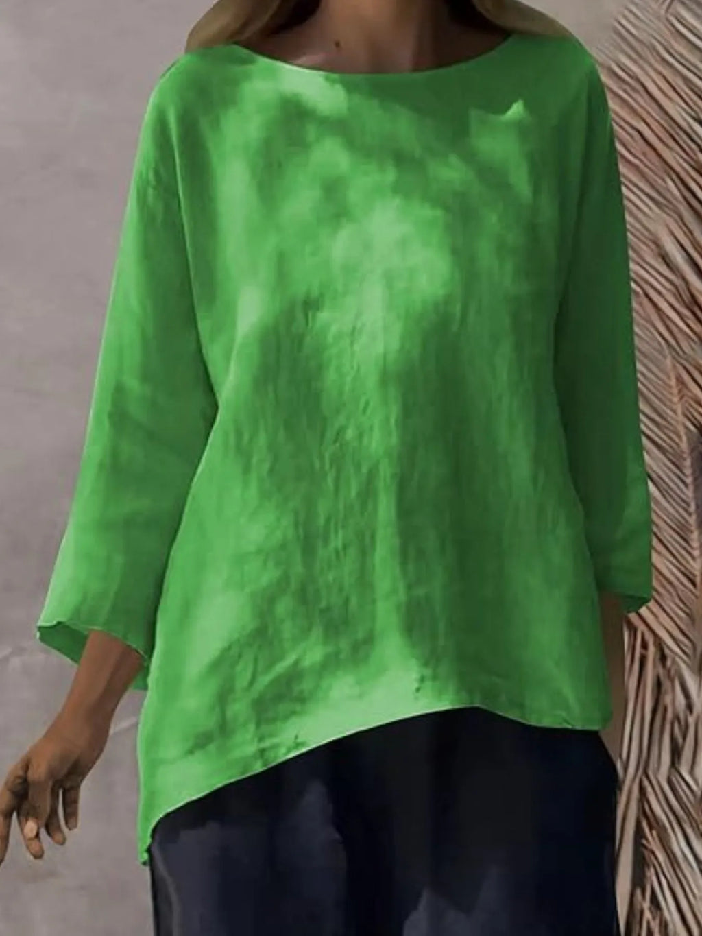 Sarah Express Women's Round Neck Relaxed Fit Blouse Plus Size