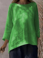 Sarah Express Women's Round Neck Relaxed Fit Blouse Plus Size