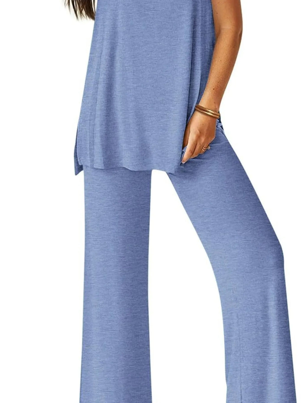 Sarah Express Women's Round Neck Tank and Pants Set