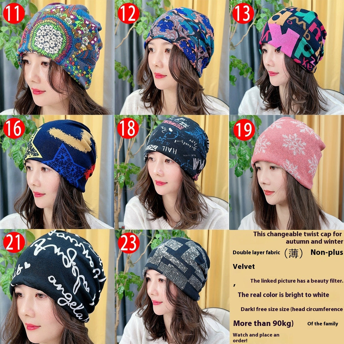 Twisted Convertible Hat Scarf Multi Way Head Wrap Cold Weather Accessory