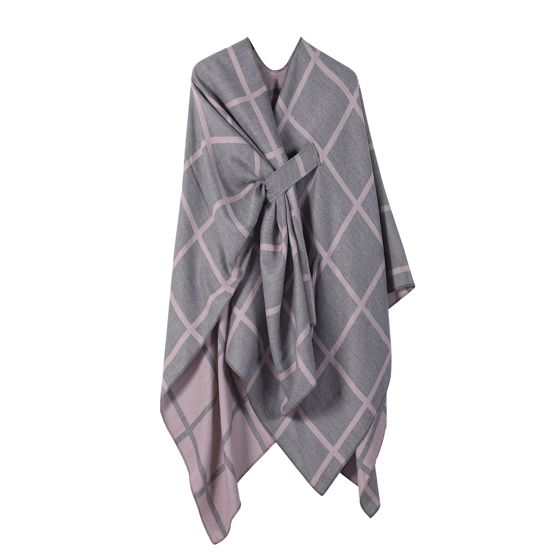 Women's Gingham Check Warm Scarf - Oversized Plaid Shawl Fall Winter Accessory