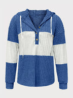 Sarah Express Women's Color Block Drawstring Long Sleeve Hoodie