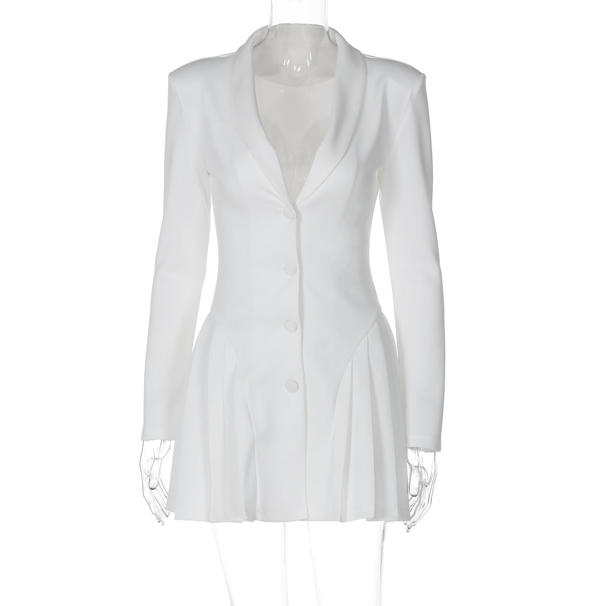 Women's Deep V-Neck Button Front Ruffled Mini Cardigan Dress