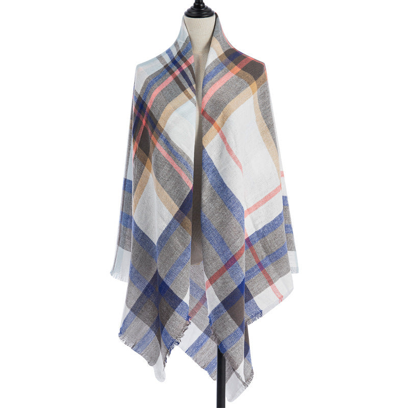 Women's Oversized Square Scarf Cashmere-like Double-Sided Shawl 140cm Woven Fall Winter Accessory