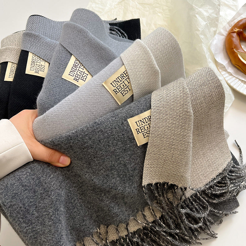 Women's Double-Sided Cashmere-Feel Scarf Winter Warm Oversized Wrap Fall Winter Casual