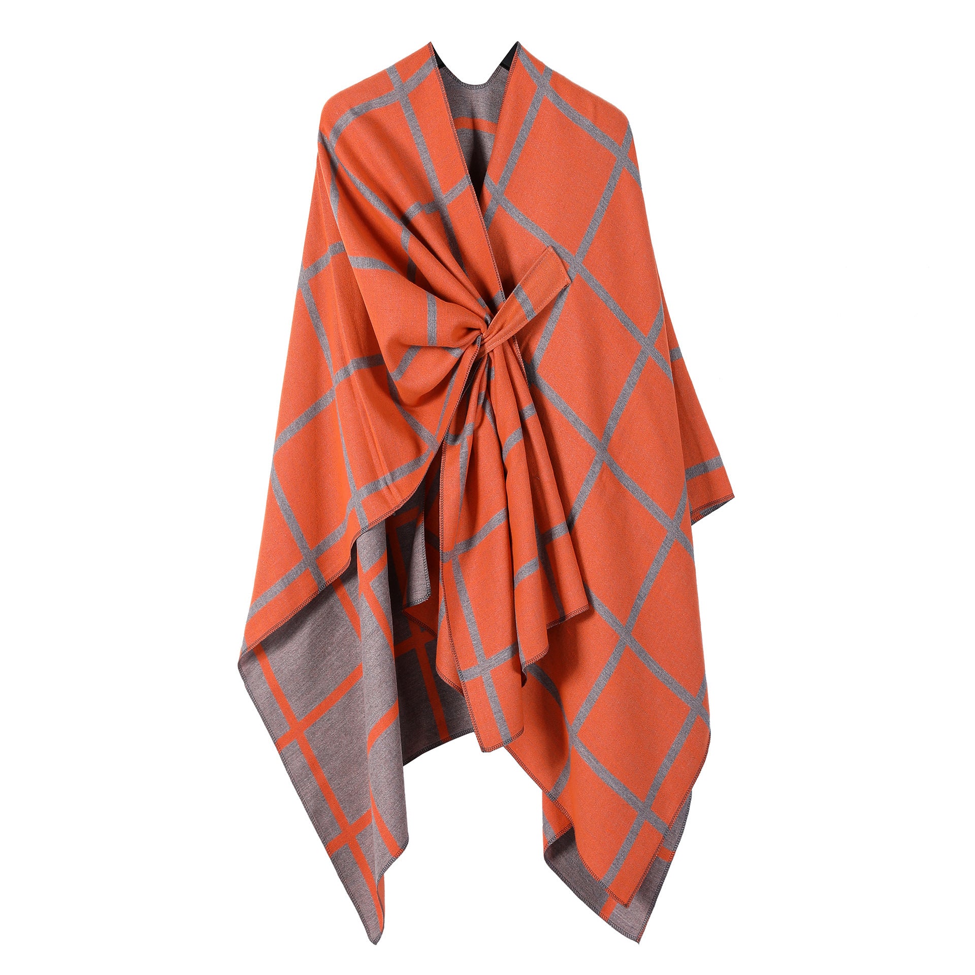 Women's Gingham Check Warm Scarf - Oversized Plaid Shawl Fall Winter Accessory