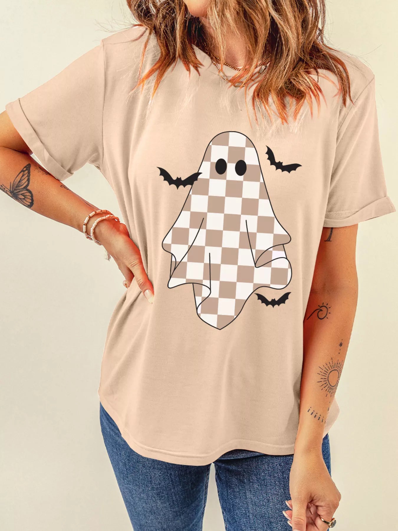 Sarah Express Women's Ghost Bat Halloween Holiday Graphic Tee