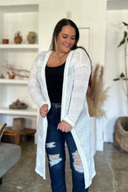 Sarah Express Women’s Plus Size Open Front Longline Cardigan Sweater
