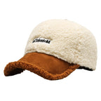 Women's Plush Peaked Cap Baseball Hat Adjustable Winter Warm
