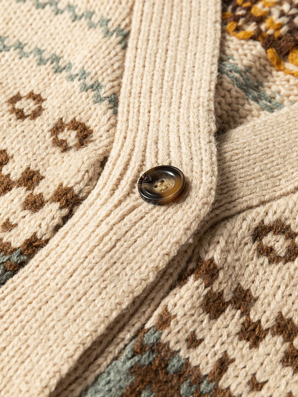 Sarah Express Women's Western Pattern Knitted Button V Neck Cardigan Sweater