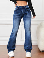 Women's High Waist Bootcut Denim Jeans Stretch Cotton Flare Leg Pants with Pockets