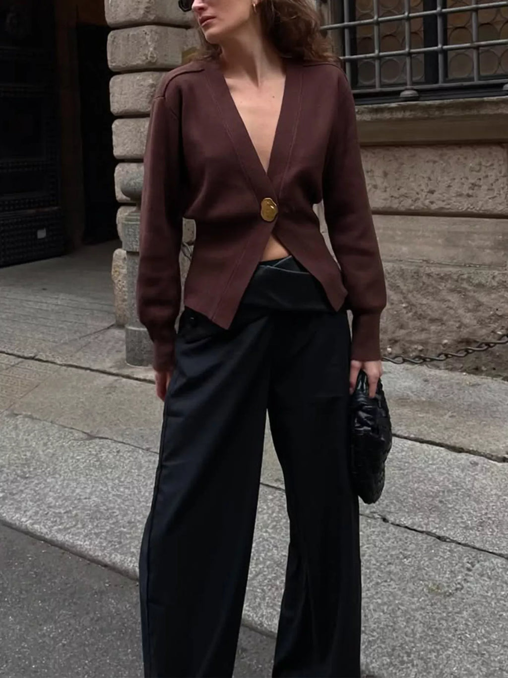 Sarah Express Women's Single-Button Knit Cardigan