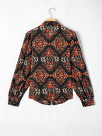 Sarah Express Women's Floral Print Lantern Sleeve Loose Shirt