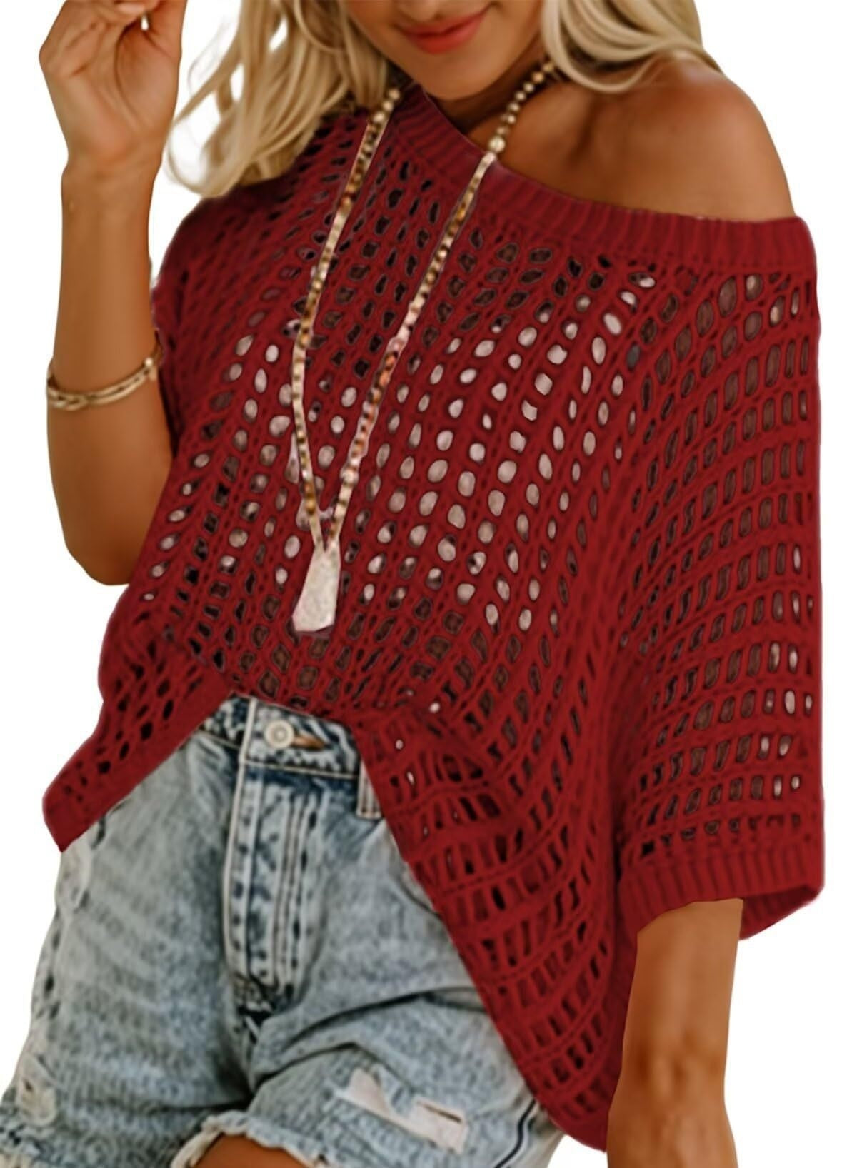 Cutout Empty Top Pullover Beach Cover-up Knitted Sweater