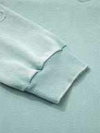 Sarah Express Women's Mineral Wash Exposed Seam Buttoned V Neck Top