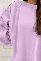 Sarah Express Women's Oversized Washed Crewneck Sweatshirt