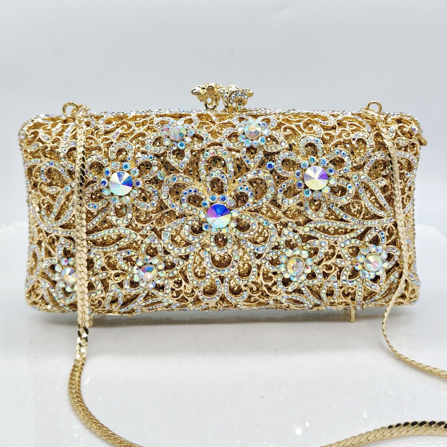 Sarah Express Diamond Evening Clutch Bag - Luxury Crystal Rhinestone Handbag for Wedding Party Banquet