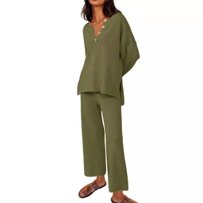 Sarah Express Women's Two-Piece Leisure Set Long Sleeve Top and Pants Casual Suit