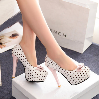 Sarah Express Bow Stiletto High Heels Pointed Toe Women's Dress Shoes