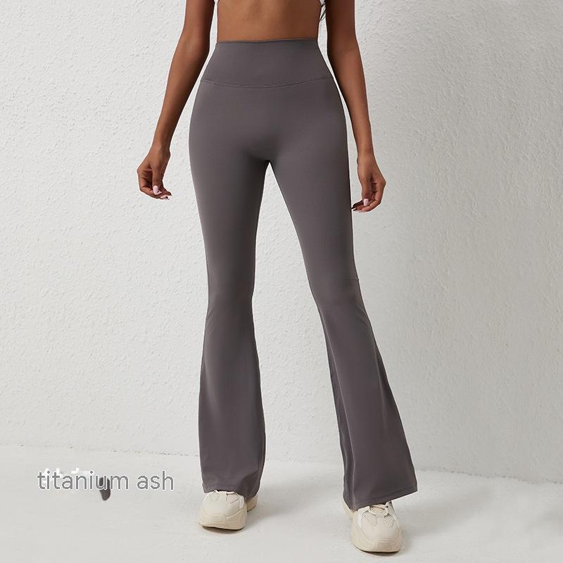 High Waist Wide Leg Fitness Pants Sculpting Nylon Blend