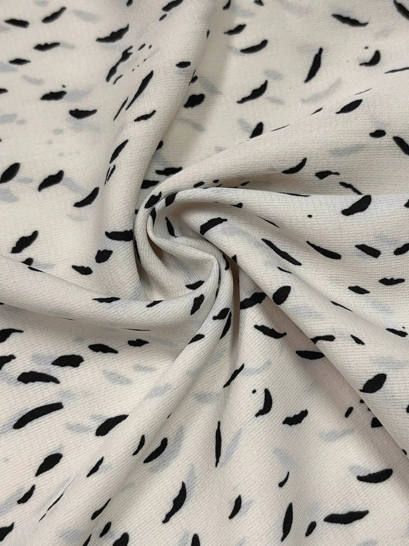 Sarah Express Women's Ruffled Printed Tie Neck Long Sleeve Blouse