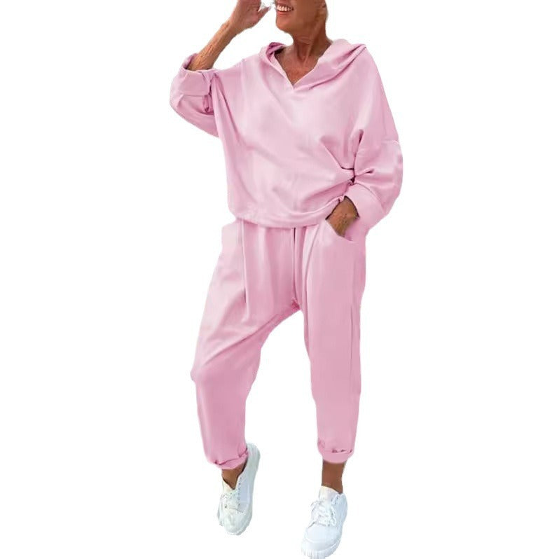 Women's Hooded Sweatshirt Two-Piece Matching Set Loungewear Athleisure