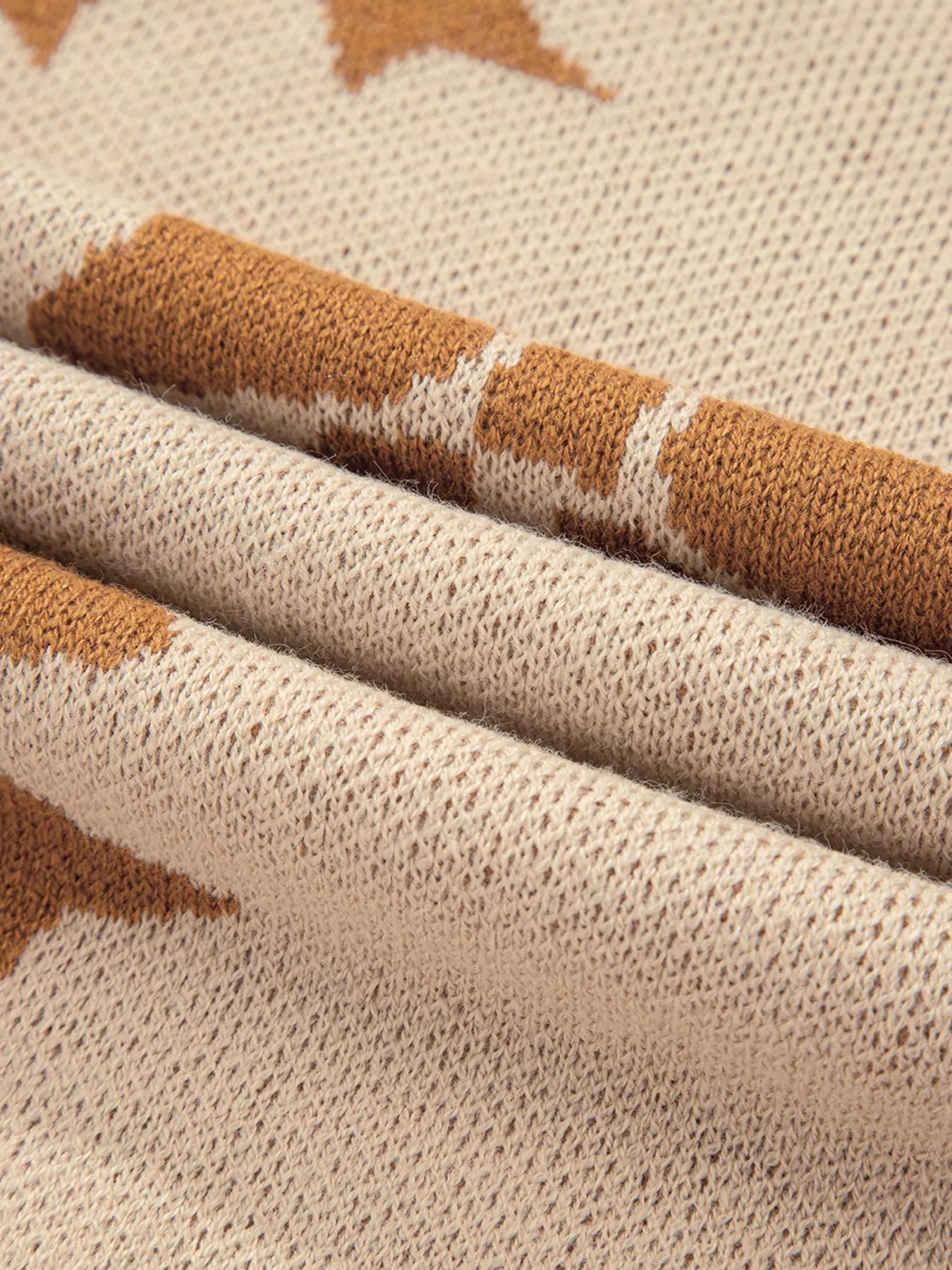 Sarah Express Women's Ribbon Bow Checkered Striped Sleeve Drop Shoulder Sweater