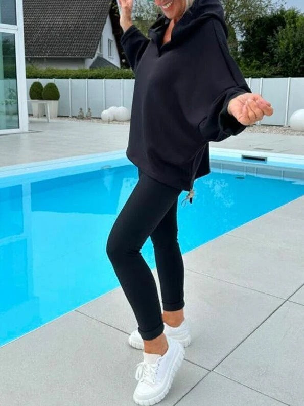 Women's Hooded Sweatshirt Two-Piece Matching Set Loungewear Athleisure