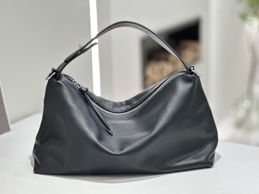 Sarah Express Genuine Leather Crossbody Tote Bag Black Natural Fall Cowhide