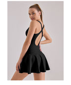Women's High-Stretch Bodycon Mini Dress Anti-Ride-Up Athletic Sporty Summer Dress