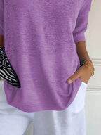 Sarah Express Women's Relaxed Fit Ribbed Hem Sweater Plus Size