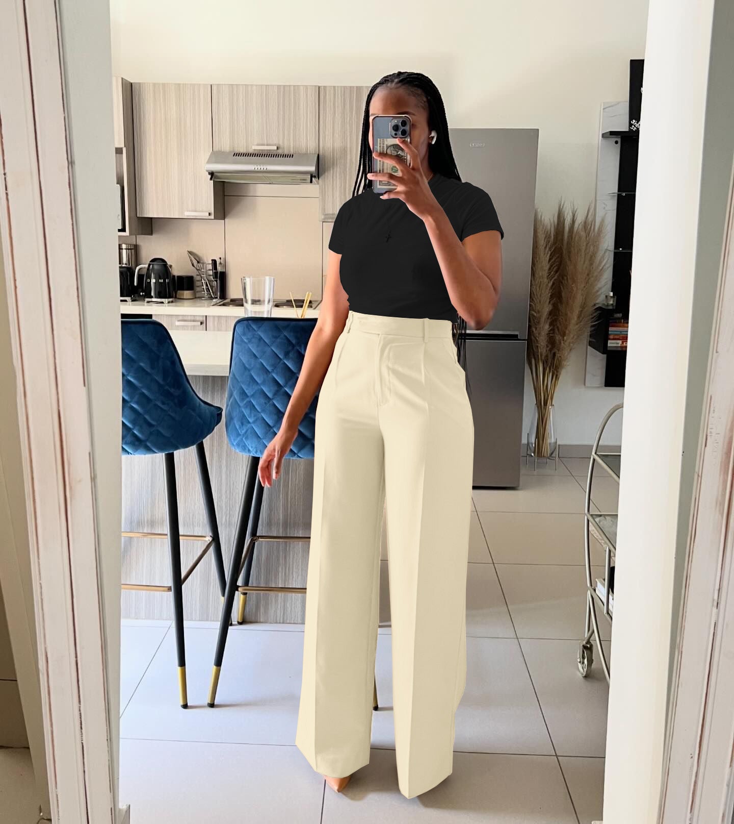 Women's High Waist Wide-Leg Straight Pants