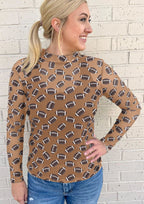 Women's Rugby Mesh Sheer Long Sleeve Top