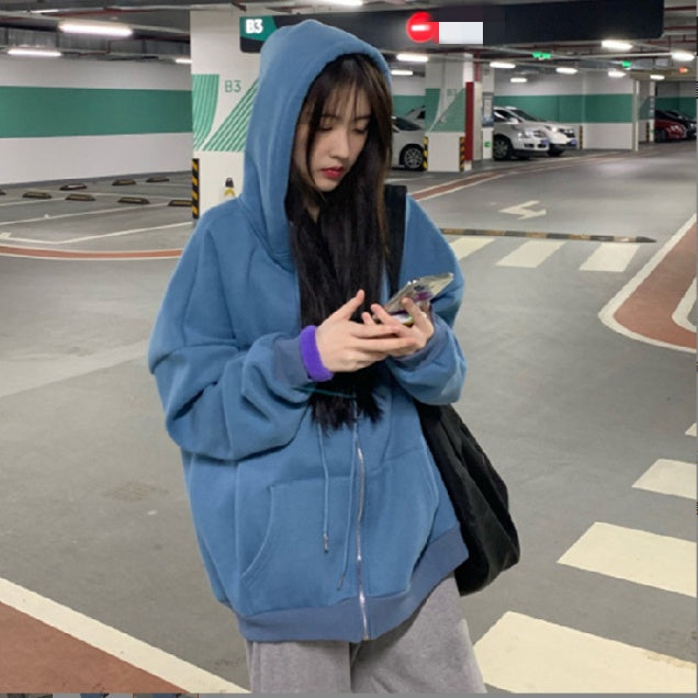 Women's Fleece Cardigan Jacket - Cozy Hooded Outerwear for Fall Winter Casual Wear