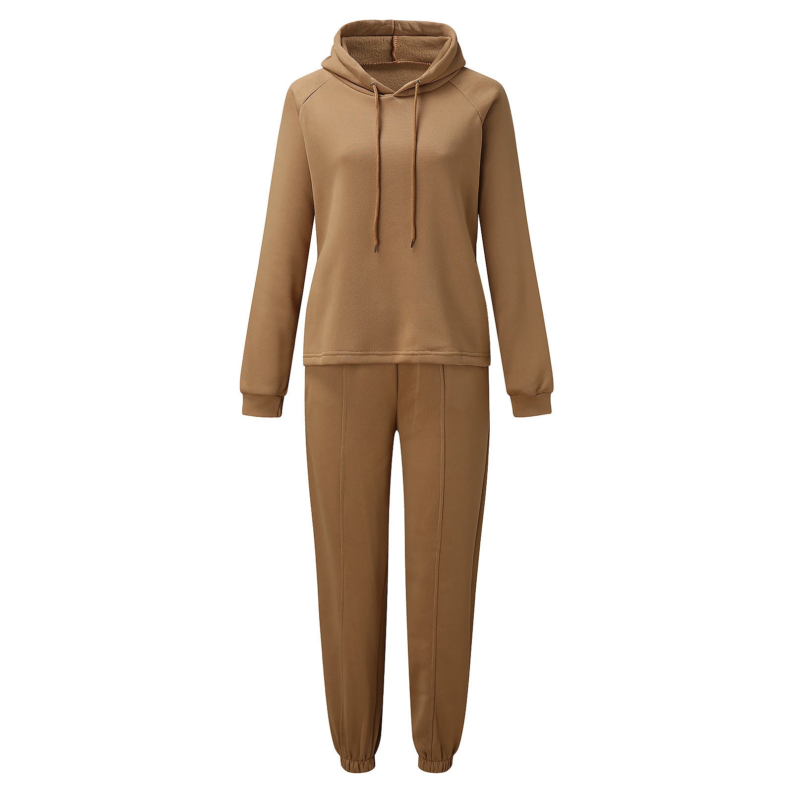 Women's Two-Piece Sweatsuit Set Fleece Top Straight Pants - Casual Athleisure Lounge