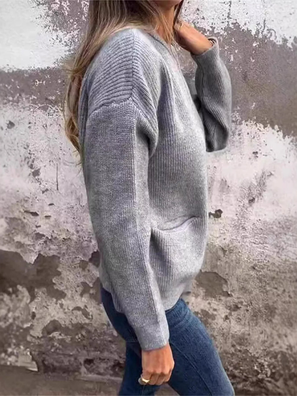 Sarah Express Women's Zip Up Ribbed Knit Cardigan with Front Pockets Plus Size