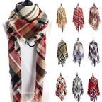Sarah Express Women's Oversized Square Scarf Cashmere-like Double-Sided Shawl 140cm Woven Fall Winter Accessory