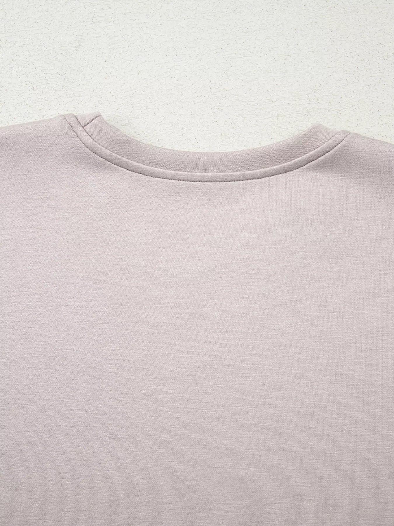 Sarah Express Women's Solid Color Drop Shoulder Pullover and Drawstring Mini Skirt 2pcs Outfit