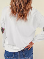 Sarah Express Women's Thanksgiving Turkey Sequin Patched Sweatshirt