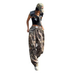 Women's Camo Cargo Pants Y2K - High Waist Baggy Multi-Pocket Hip-Hop Street Style