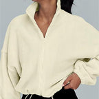 Sarah Express Women's Polar Fleece Stand Collar Zipper Jacket Sports Velvet Cardigan Fall Winter Casual