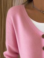 Sarah Express Women's V-Neck Button-Down Knit Cardigan Plus Size