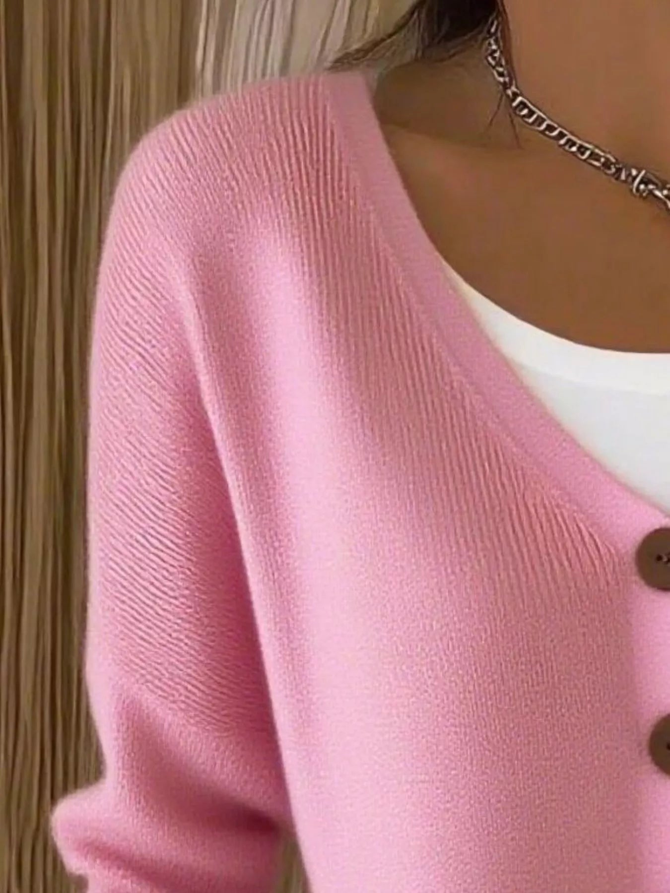 Sarah Express Women's V-Neck Button-Down Knit Cardigan Plus Size